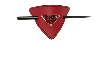 Prada Kanzashi Hair Clip, &pound;260, Accessories, Red, Leather, Front view